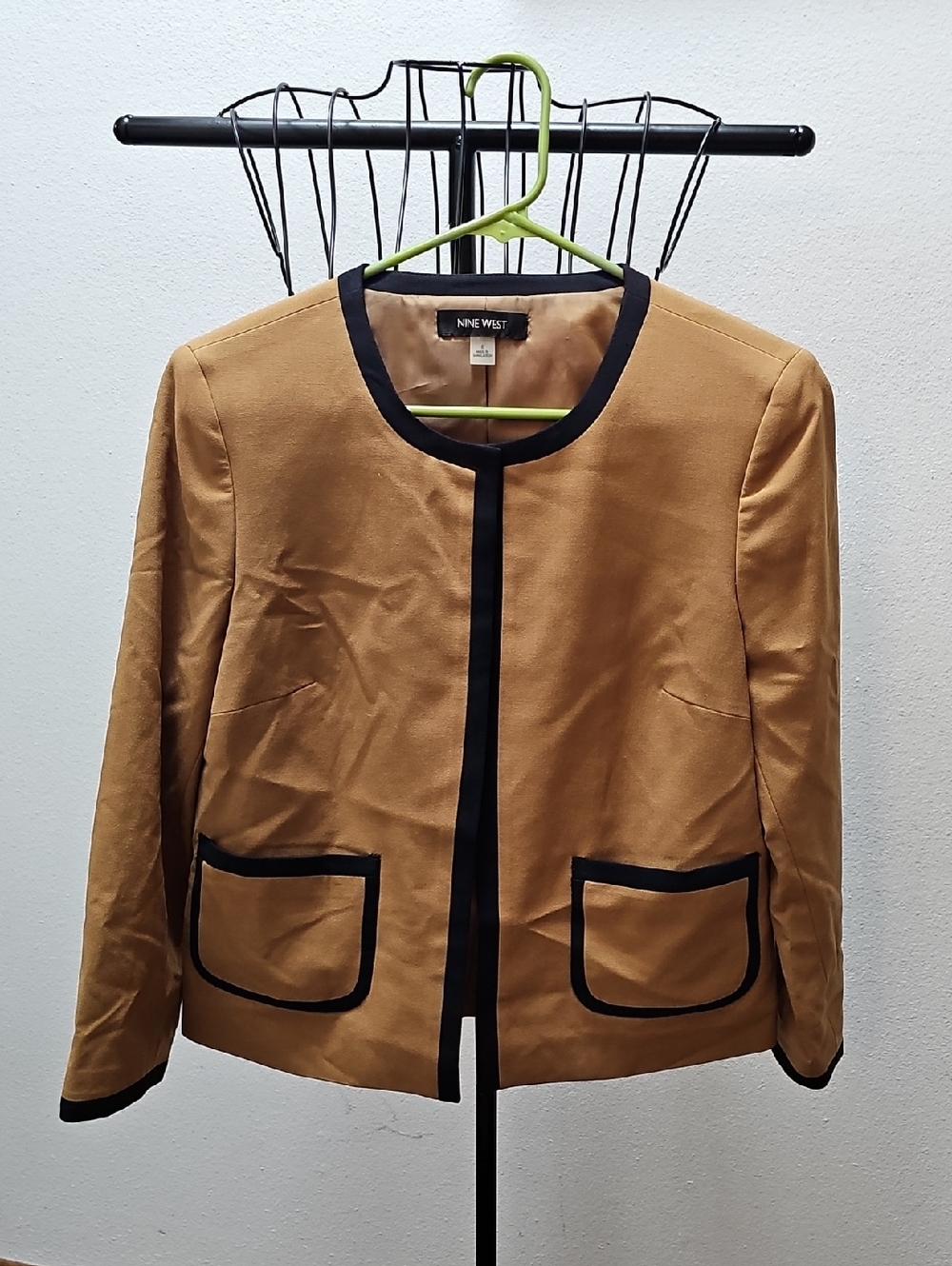 Nine West Tan Jacket with Black Trim